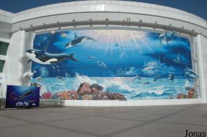 Peinture murale sur la façade du Beijing Aquarium