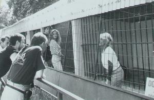 Tournage du film "Roselyne et les lions" au Zoo Pierre Gallifet (1988)